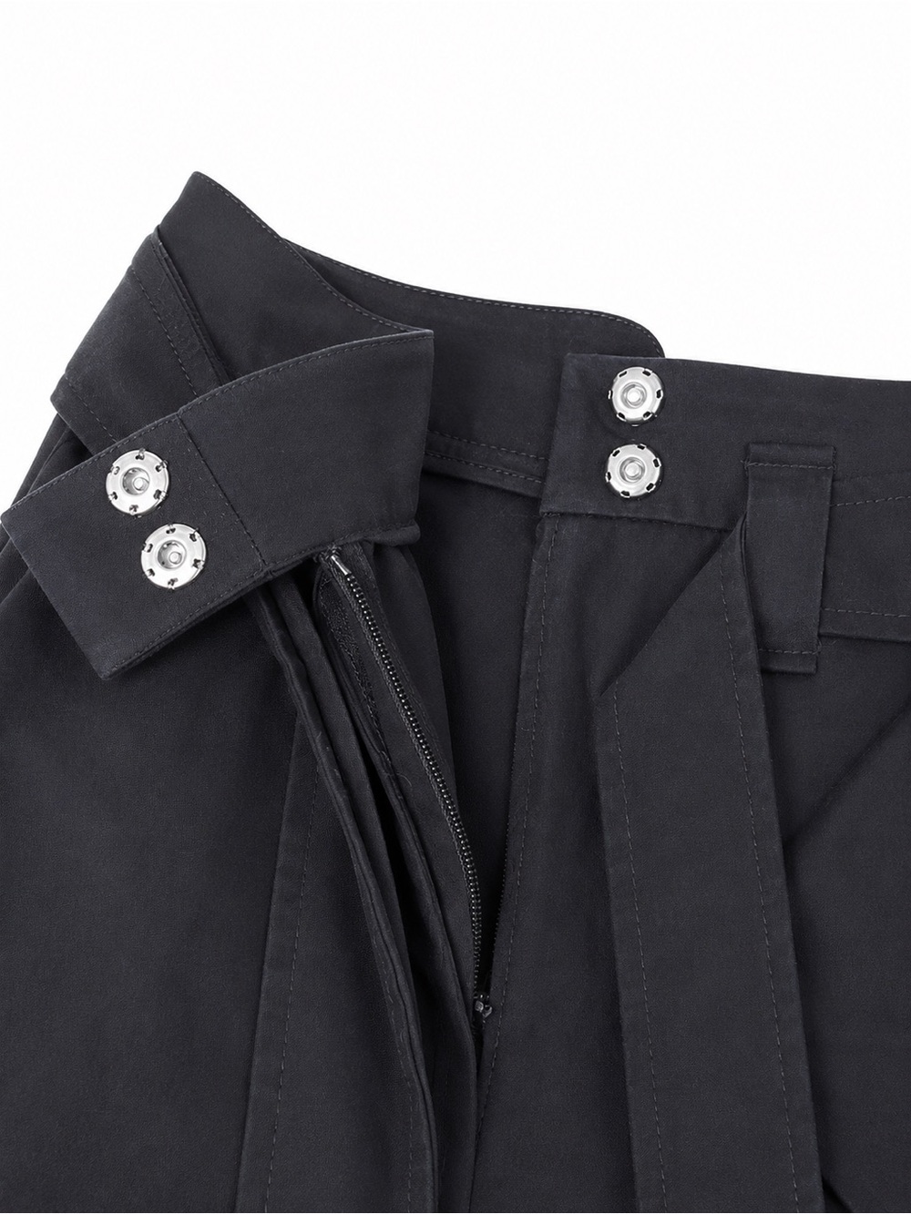 Dorothee Schumacher Black Midi Skirt Belted A-Line Cotton Blend Size 0 Germany - Picture 8 of 11